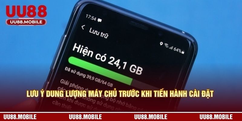 Lưu ý dung lượng máy chủ trước khi tiến hành cài đặt 